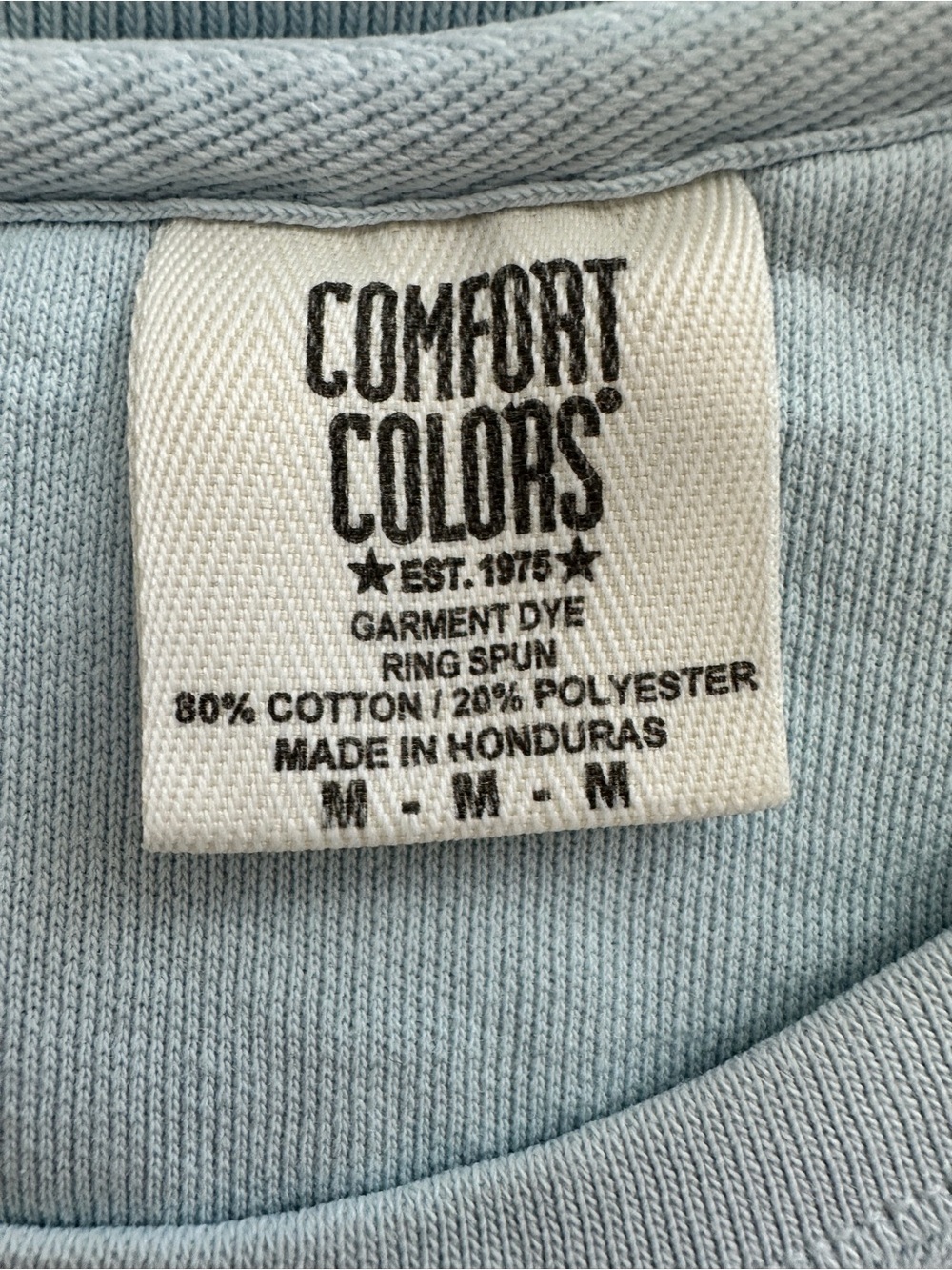 Comfort Colors Seaside Florida Medium Blue Graphic Print Crewneck Pullover - Picture 4 of 9